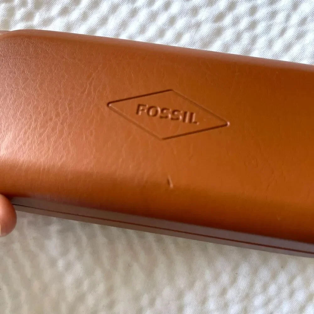 Fossil Clamshell Brown Eyeglasses Sunglasses Hardshell Case - Picture 4 of 9